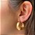 Brinco Meia Argola Fosca Abaulada - Semijoia Banhada a Ouro 18K - Imagem 2