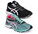 Kit 2 Tênis Asics Revelation Preto Branco e Verde Agua Rosa Unissex - Imagem 1