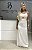 VESTIDO MY PLACE MIDI LISTRAS COLORIDAS CREME M - Imagem 1