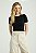 BLUSA MY PLACE TRICOT DETALHES ANGORA PRETO / AVEIA M - Imagem 1