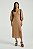 VESTIDO MY PLACE LINHO BORDADO BEGE ESCURO P - Imagem 1