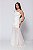 Vestido Longo Tule Drapeado Off White - Imagem 1