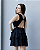 Vestido de Crepe Decote V Preto - Imagem 2