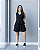 Vestido de Crepe Decote V Preto - Imagem 1