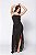 Vestido Longo de Tule com Fenda Preto - Imagem 2
