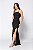 Vestido Longo de Tule com Fenda Preto - Imagem 1