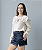 Blusa Bata de Crepe Bege - Imagem 1