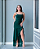 Vestido Longo de Tule com Fenda Verde - Imagem 1