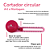 Cortador Circular - Corte Diâmetro Circular de 10cm a 32cm - Rosa - Imagem 2