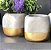 Kit 2 Cachepots Vasinho de Cimento Queimado Com Dourado - Kit 2 Un - BTC Decor - Imagem 5
