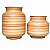 Kit 2 Vasos Decorativos Cerâmica Casa Luxo Premium Bege Com Marrom - Imagem 1
