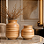 Kit 2 Vasos Decorativos Cerâmica Casa Luxo Premium Bege Com Marrom - Imagem 2