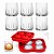 Kit Whisky Premium 6 Copos de Vidro 310ml + Forma de Gelo Silicone Esfera Grande para Drinks e Whisky - Imagem 1