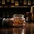 Jogo de Copos Giratórios Whisky Inclinado Borda Dourada 2 Peças - Imagem 6