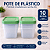 Kit 10 Potes Herméticos 900ml Quadrados Empilháveis Verde - Imagem 3