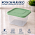 Kit 10 Potes Herméticos 900ml Quadrados Empilháveis Verde - Imagem 4