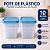 Kit 10 Potes Herméticos 900ml Quadrados Empilháveis Azul - Imagem 3