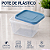 Kit 10 Potes Herméticos 900ml Quadrados Empilháveis Azul - Imagem 4