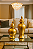Dupla Potiche Dourado Grande Cerâmica Luxo Decorativo Com Tampa - Imagem 3