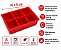 Forma de Gelo Grande 6 Cubos Silicone Quadrado Vermelho - Imagem 2