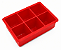 Forma de Gelo Grande 6 Cubos Silicone Quadrado Vermelho - Imagem 1