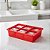Forma de Gelo Grande 6 Cubos Silicone Quadrado Vermelho - Imagem 4