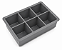 Forma de Gelo Grande 6 Cubos Silicone Quadrado Cinza - Imagem 1