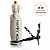 Kit Porta Vinho Tecido Elegante + Saca Rolhas Inox Preto Profissional Presente Sofisticado Happy Hour - Imagem 1