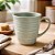 Caneca Cerâmica Premium Café Chá Design Moderno Texturizada Verde - Imagem 4