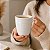 Caneca Cerâmica Premium Café Chá Design Moderno Texturizada Branco - Imagem 4