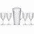 Conjunto Jarra 2,6L Com Tampa E 4 Taças 450ml Diamond Acrílico Transparente - Imagem 1
