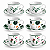 Jogo 6 Xícaras de Café com Pires em Porcelana 80ml – 12 Peças - Imagem 1