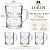 Kit 3 Xícaras de Vidro 240 ml com Detalhes em Relevo - Caneca de Vidro - Imagem 2