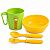 Kit Alimentação Infantil Bebe 4 Peças com Caneca, Tigela, Garfo e Colher - Imagem 1