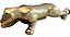 Estatueta Pantera Negra Grande Cerâmica Decoração Luxo 49cm - Dourada - Imagem 1