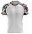 Camisa Ciclismo Floral Flamingo Curta Branca Bike Mtb - Imagem 1