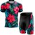 Kit Camisa Bike Floral Tropical c/ Bermuda Forro Gel D80 Uv - Imagem 1