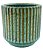 Vaso de Cerâmica Riscado 12CMxØ11,5 - Bege - Imagem 3