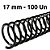 ESPIRAL PARA ENCADERNAÇÃO 17MM, PRETO, PARA 100 FLS, PACOTE C/ 100 UN - Imagem 1