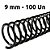 ESPIRAL PARA ENCADERNAÇÃO 09MM, PRETO, PARA 50 FLS, PACOTE C/ 100 UN - Imagem 2