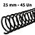 ESPIRAL PARA ENCADERNAÇÃO 25MM, PRETO, PARA 160 FLS, PACOTE C/ 45 UN - Imagem 1