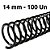 ESPIRAL PARA ENCADERNAÇÃO 14MM, PRETO, PARA 85 FLS, PACOTE C/ 100 UN - Imagem 1