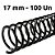 ESPIRAL PARA ENCADERNAÇÃO 17MM, PRETO, PARA 100 FLS, PACOTE C/ 100 UN - Imagem 1