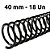 ESPIRAL PARA ENCADERNAÇÃO 40MM, PRETO, PARA 350 FLS, PACOTE C/ 18 UN - Imagem 1