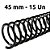 ESPIRAL PARA ENCADERNAÇÃO 45MM, PRETO, PARA 450 FLS, PACOTE C/ 15 UN - Imagem 1