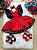 Romper Minnie Vermelha Com Laço e Saia Glitter Luxo - Imagem 3