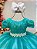 Vestido Infantil Verde Tule Renda Luxo Casamento - Imagem 7