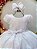Vestido Infantil Branco Maquinetado Luxo - Imagem 7