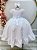 Vestido Infantil Branco Maquinetado Luxo - Imagem 1