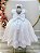 Vestido Infantil Branco Maquinetado Luxo - Imagem 4